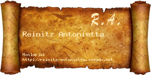 Reinitz Antonietta névjegykártya